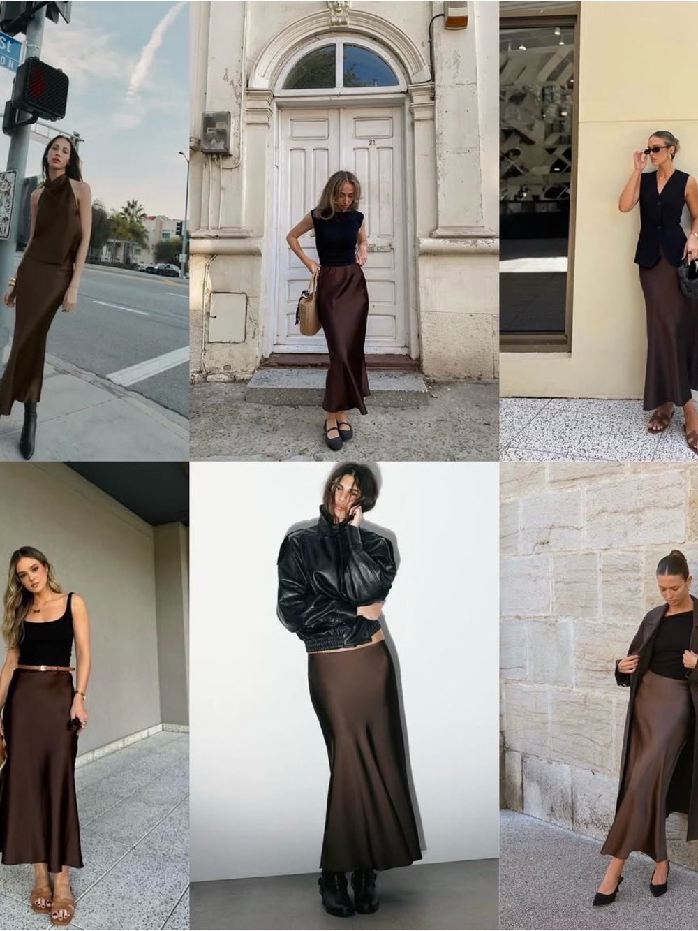 Zara Brown Satin Maxi Skirt - Picture 2 of 5
